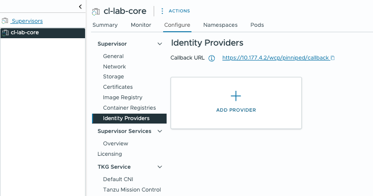 vSphere Supervisor Identity Provider