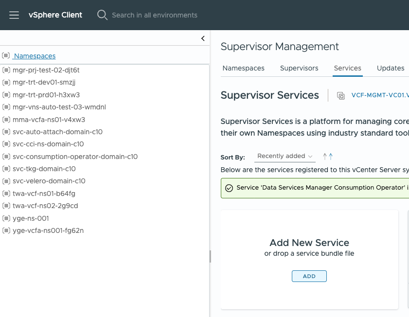 Register DSM Supervisor Service step 1